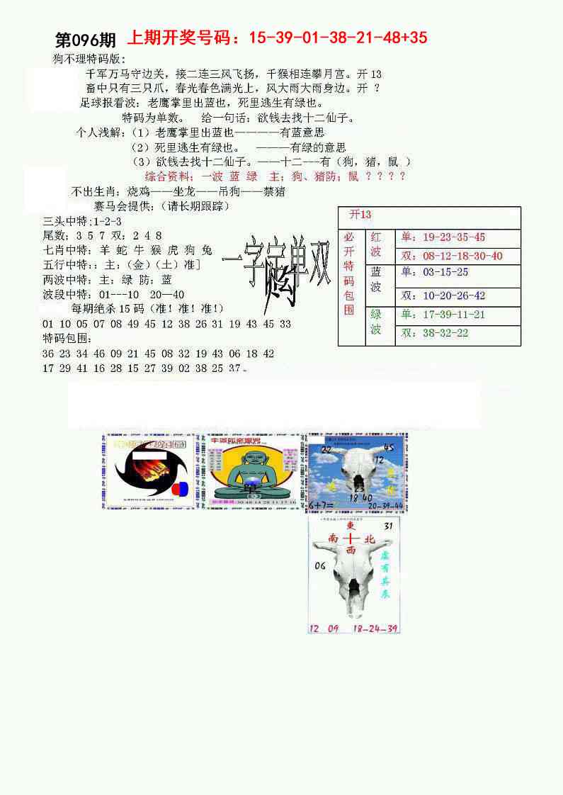 096期狗不理特码报[图]